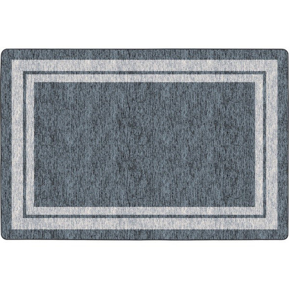 Flagship Carpets Double Light Tone Border Gray Rug - 12 ft Length x 90" Width x 0.50" Thickness - Rectangle - Gray