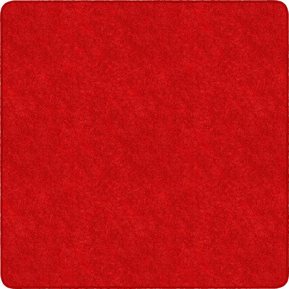 Flagship Carpets Amerisoft Solid Color Rug - 72" Length x 72" Width - Square - Classic Red - Polyester, Nylon