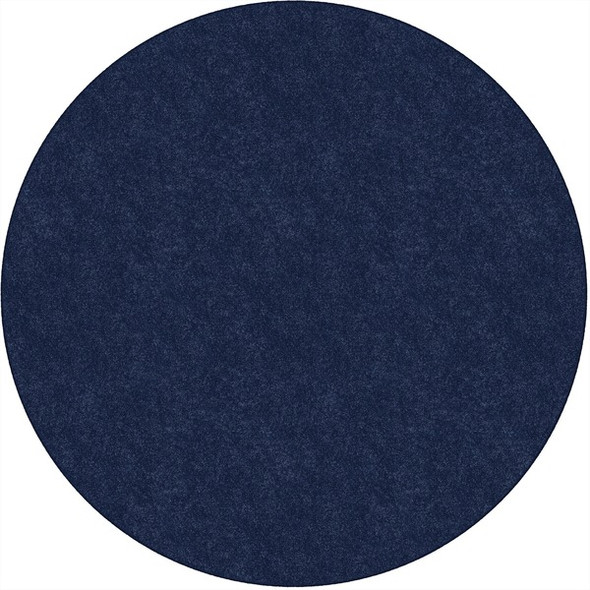 Flagship Carpets Amerisoft Solid Color Rug - 72" Diameter - Round - Navy Blue - Nylon, Polyester