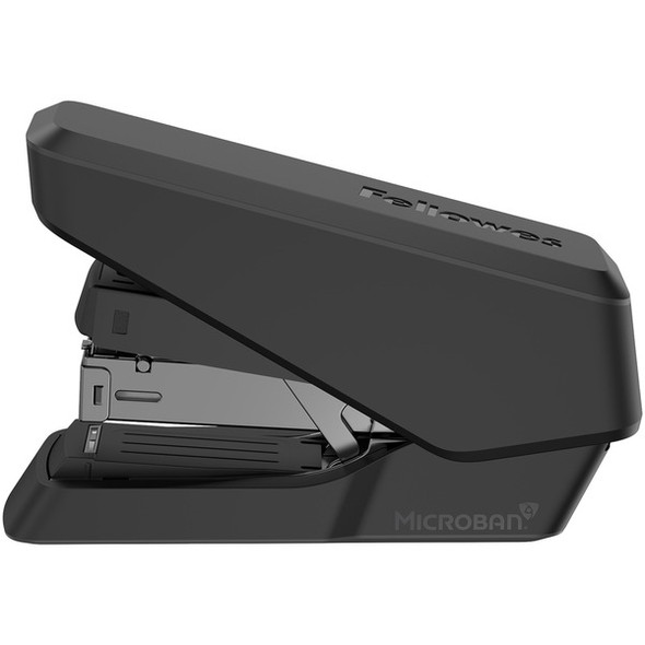 Fellowes EasyPress Half Strip Stapler - 40 Sheets Capacity - 105 Staple Capacity - Half Strip - 1/4" Staple Size - 1 Each - Black