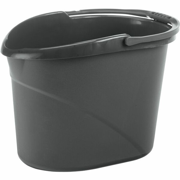 O-Cedar Easy Pour Bucket - 12 quart - Splash Resistant, Durable, Handle - Plastic - Gray - 1 Each