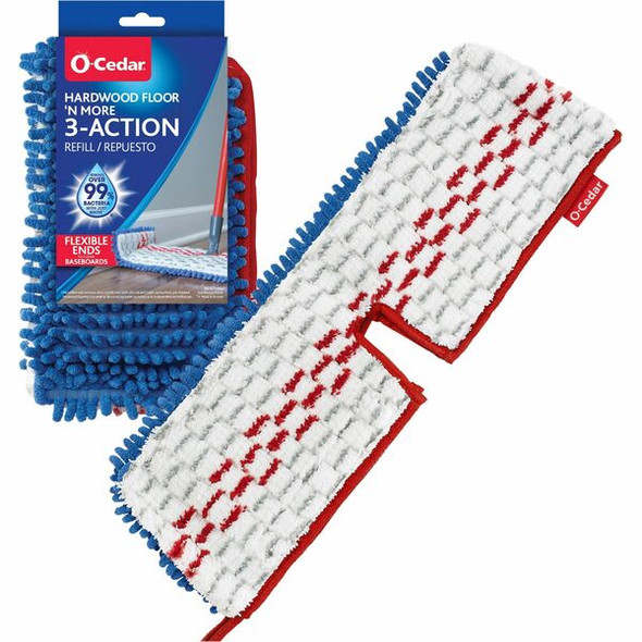 O-Cedar Hardwood Floor 'N More 3-Action Mop Refill - MicroFiber - Multi - 1Each