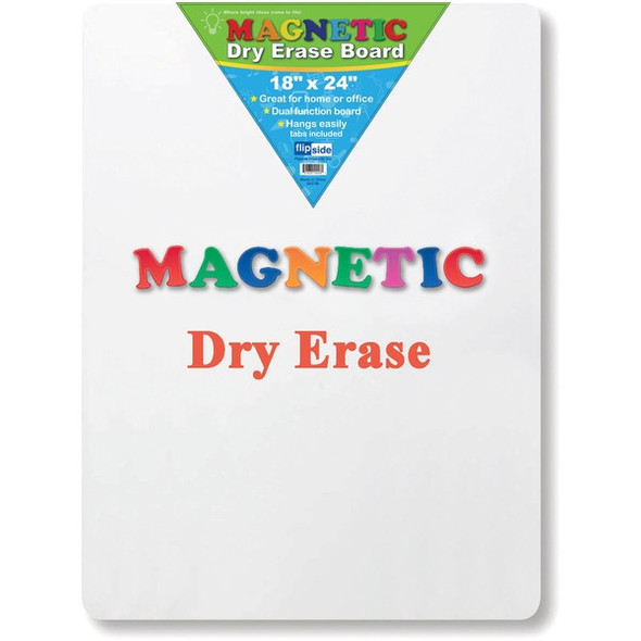 Flipside Magnetic Dry Erase Board - 18" (1.5 ft) Width x 24" (2 ft) Height - White Surface - Rectangle - Magnetic - 1 Each