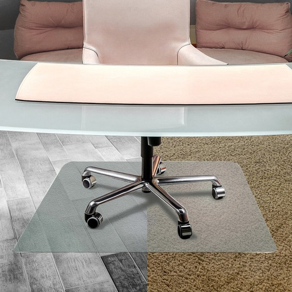 Cleartex&reg; Unomat Anti-Slip Rectangular Chair Mat Hard Floors and Carpet Tiles - 48" x 53" - Floor, Hard Floor - 53" Length x 48" Width x 75 mil Depth x 75 mil Thickness - Rectangular - Polycarbonate - Clear - 1Each - TAA Compliant