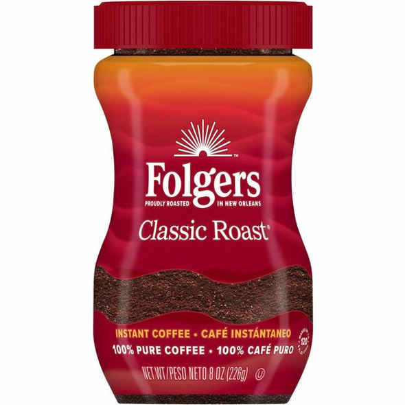 Folgers&reg; Instant Classic Roast Coffee - Classic - 8 oz - 1 Each