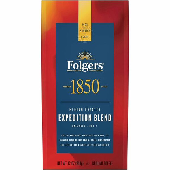 Folgers&reg; Ground 1850 Expedition Blend (formerly Pioneer Blend) Coffee - Medium - 12 oz - 1 Each