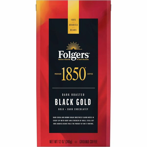 Folgers&reg; Ground 1850 Black Gold Coffee - Dark - 12 oz - 1 Each