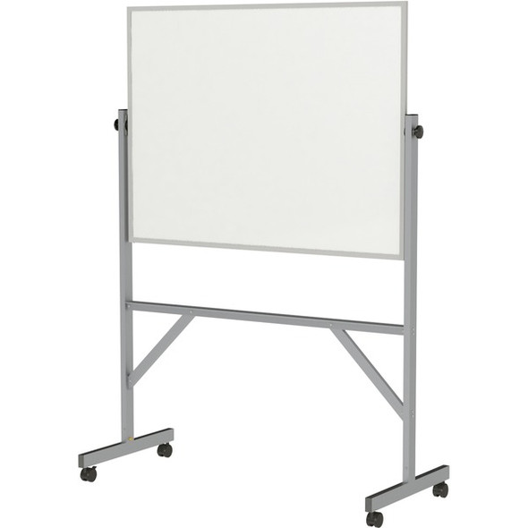 Ghent Dry Erase Board - 48" (4 ft) Width x 36" (3 ft) Height - White Porcelain Surface - Satin Aluminum Frame - Rectangle - Vertical - Magnetic - Assembly Required - 1 Each