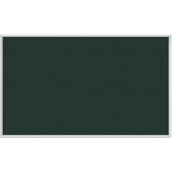 Ghent Vinyl Bulletin Board with Aluminum Frame - 36" Height x 60" Width - Ebony Vinyl, Fabric Surface - Durable, Laminated, Textured Surface, Washable, Customizable - Satin Anodized Aluminum Frame - 1 Each