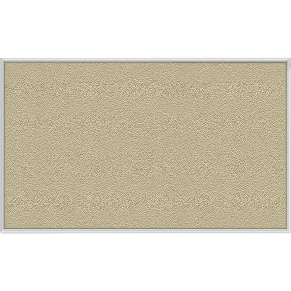 Ghent Vinyl Bulletin Board with Aluminum Frame - 48" Height x 10 ft Width - Caramel Vinyl, Fabric, Fiberboard Surface - Washable, Durable - Satin Aluminum Frame - 1 Each