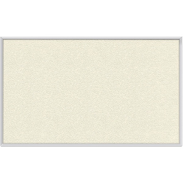 Ghent Vinyl Bulletin Board with Aluminum Frame - 48" Height x 72" Width - Ivory Vinyl Surface - Durable, Laminated, Textured Surface, Washable, Customizable - Satin Anodized Aluminum Frame - 1 Each