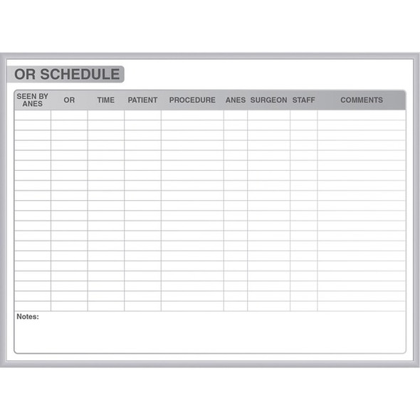 Ghent Healthcare Whiteboard - 72" (6 ft) Width x 48" (4 ft) Height - White Steel Surface - Satin Aluminum Frame - Rectangle - Horizontal - Magnetic - Stain Resistant, Ghost Resistant, Fade Resistant, Accessory Tray - 1 Each - TAA Compliant