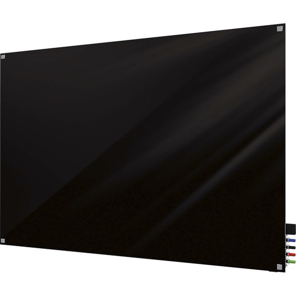 Ghent Harmony Dry Erase Board - 48" (4 ft) Width x 36" (3 ft) Height - Tempered Glass Surface - Black Back - Square - Magnetic - 1 Each