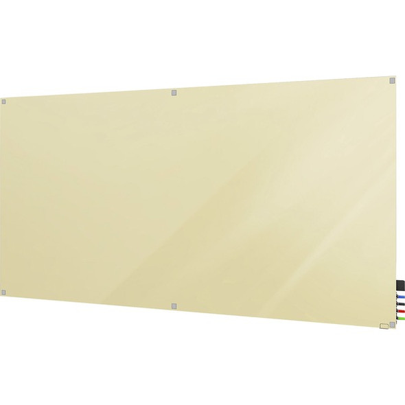 Ghent Harmony Dry Erase Board - 72" (6 ft) Width x 48" (4 ft) Height - Tempered Glass Surface - Beige Back - Square - Magnetic - 1 Each