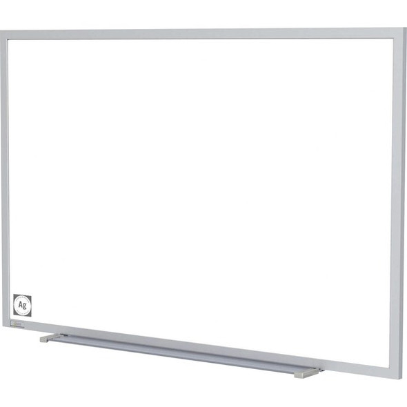 Ghent Hygienic Porcelain Whiteboard with Aluminum Frame - 36" (3 ft) Width x 24" (2 ft) Height - White Porcelain Steel Surface - White Anodized Aluminum Frame - Magnetic - 1 Each