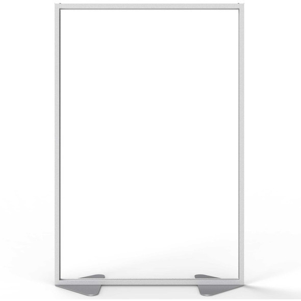 Ghent Partition - 48" Width x 72" Height - Aluminum Frame - Porcelain, Vinyl - Clear - 1 Each