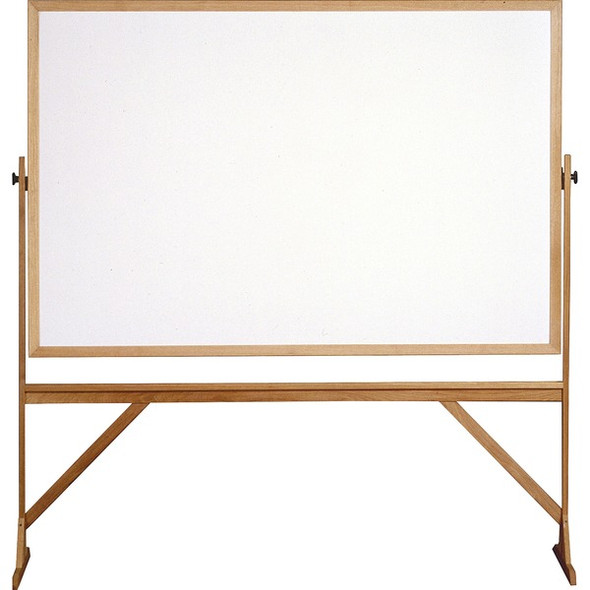 Ghent Dry Erase Board - 72" (6 ft) Width x 48" (4 ft) Height - White Surface - Natural Oak Wood Frame - Rectangle - Vertical - Assembly Required - 1 Each