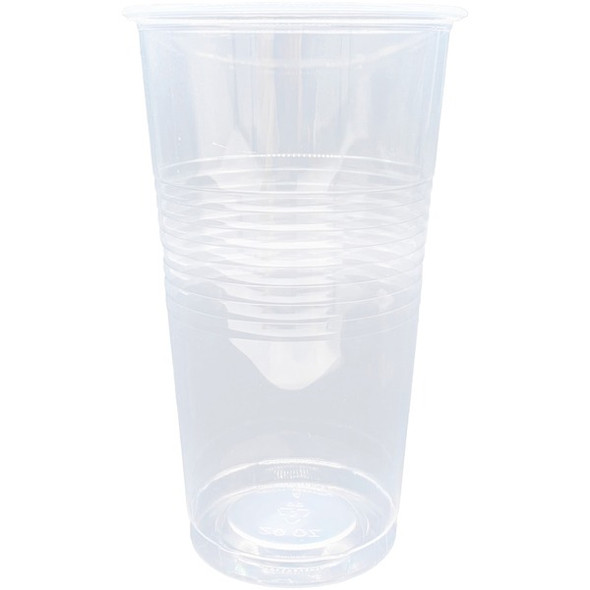 Genuine Joe 20 oz Translucent Beverage Cups - 50 / Bag - 12 / Carton - Clear - Plastic - Beverage, Picnic, Company, Event