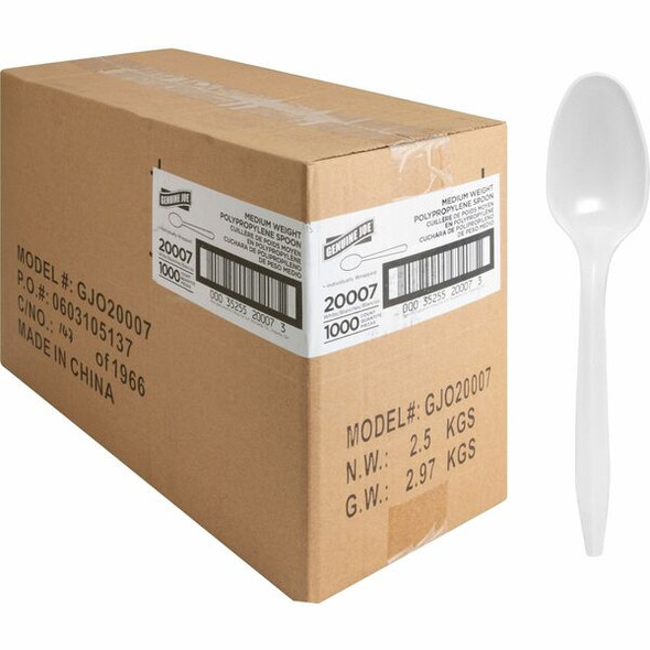 Genuine Joe Individually Wrapped Spoon - 1 Piece(s) - 1000/Carton - Spoon - 1 x Spoon - Disposable