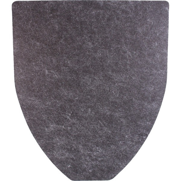 Genuine Joe Disposable Urinal Floor Mat - Urinal - 21" Length x 17.40" Width x 0.30" Thickness - Fiber - Charcoal Black - 6 / Carton