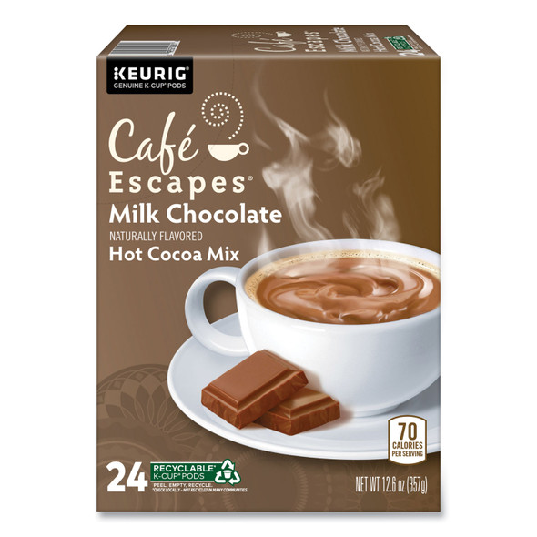 Cafe Escapes Dark Chocolate Hot Cocoa K-Cups, 24/Box