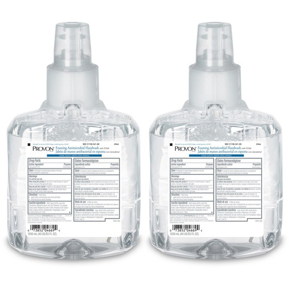 Provon LTX-12 Foaming Antibacterial Handwash - Floral ScentFor - 40.6 fl oz (1200 mL) - Pump Bottle Dispenser - Bacteria Remover, Kill Germs - Hand - Antibacterial - Blue - Triclosan-free, Pleasant Scent - 2 / Carton