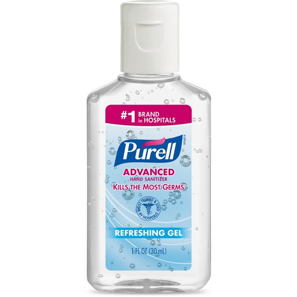 PURELL&reg; Hand Sanitizer Gel - 1 fl oz (29.6 mL) - Flip Top Bottle Dispenser - Kill Germs - Hand - Clear - 250 / Carton