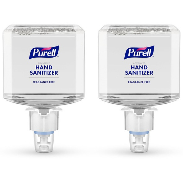 PURELL&reg; Advanced Hand Sanitizer Foam Refill - 40.6 fl oz (1200 mL) - Kill Germs - Hand - Clear - Fragrance-free, Dye-free, Hygienic, Unscented, Refillable - 2 / Carton