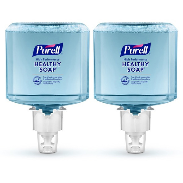 PURELL&reg; CRT HEALTHY SOAP&reg; ES4 High Performance Foam Refill - 40.6 fl oz (1200 mL) - Push-Style Dispenser - Dirt Remover, Kill Germs - Hand, Skin - Clear - Recycled - Dye-free - 2 / Carton