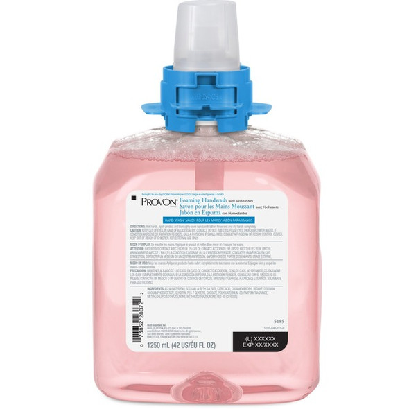 Provon FMX-12 Refill Foaming Handwash - Cranberry ScentFor - 42.3 fl oz (1250 mL) - Kill Germs - Hand, Skin - Moisturizing - Pink - Rich Lather, Rich Lather, Bio-based - 1 Each
