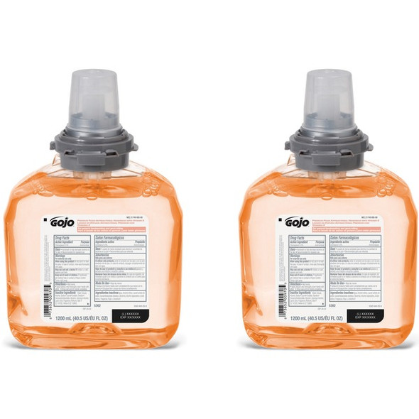 Gojo&reg; TFX Premium Foam Antibacterial Handwash - Floral ScentFor - 40.6 fl oz (1200 mL) - Kill Germs - Hand - Antibacterial - 2 / Carton
