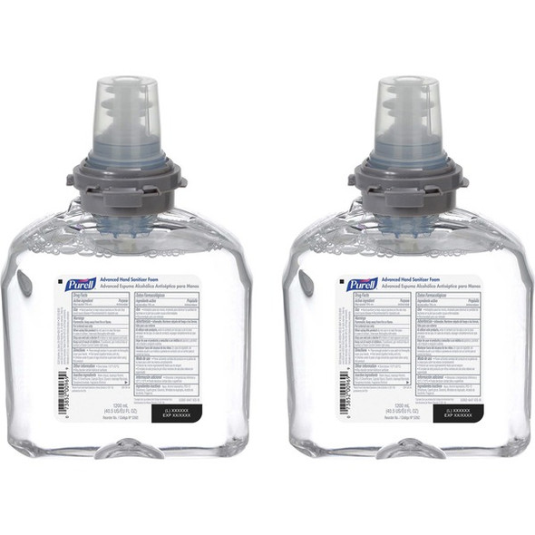 PURELL&reg; Hand Sanitizer Foam Refill - Clean Scent - 40.6 fl oz (1200 mL) - Skin - White - 2 / Carton