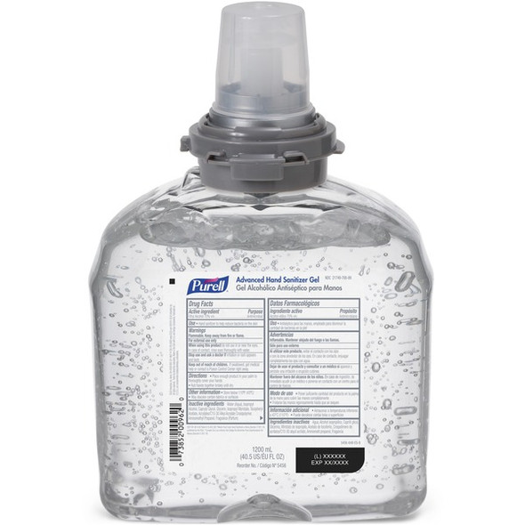 PURELL&reg; Hand Sanitizer Gel Refill - 40.6 fl oz (1200 mL) - Kill Germs - Hand, Skin - Moisturizing - Clear - 1 Each