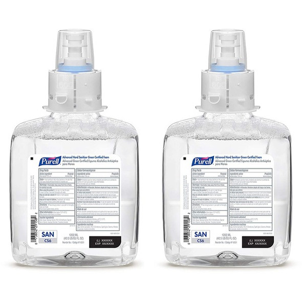 PURELL&reg; Hand Sanitizer Foam Refill - Fragrance-free Scent - 40.6 fl oz (1200 mL) - Pump Bottle Dispenser - Kill Germs - Hand, Healthcare - Moisturizing - Hygienic, Bio-based, Dye-free - 2 / Carton