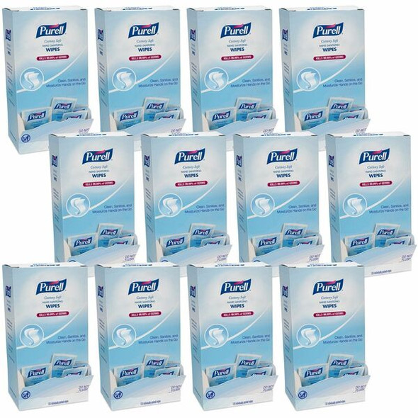 PURELL&reg; Cottony Soft Sanitizing Wipes - 5" x 7" - White - Soft, Moist, Textured, Individually Wrapped - For Hand - 120 Per Box - 12 / Carton