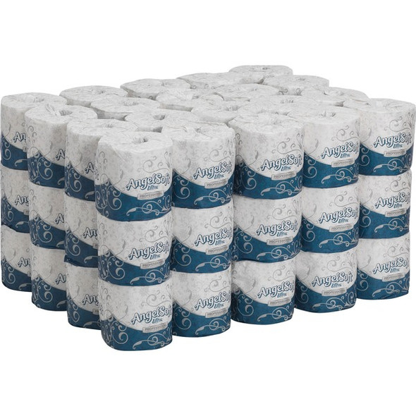 Angel Soft Ultra Professional Series Embossed Toilet Paper - 2 Ply - 4.05" x 4.50" - 400 Sheets/Roll - White - Soft, Septic Safe, Absorbent - For Restroom - 60 / Carton