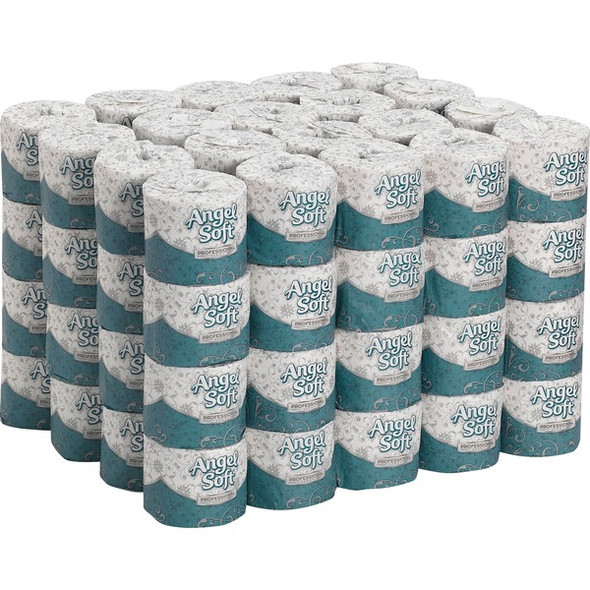 Angel Soft Professional Series Embossed Toilet Paper - 2 Ply - 4" x 4.05" - 450 Sheets/Roll - White - Soft - For Food Service, Office Building - 80 / Carton