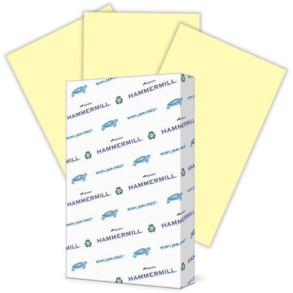 Hammermill Colors Recycled Copy Paper - Canary - Legal - 8 1/2" x 14" - 20 lb Basis Weight - 500 / Ream - Sustainable Forestry Initiative (SFI) - Jam-free - Canary