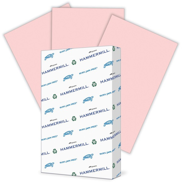 Hammermill Colors Recycled Copy Paper - Pink - 8 1/2" x 14" - 20 lb Basis Weight - Smooth - 500 / Ream - SFI - Acid-free, Archival-safe - Pink