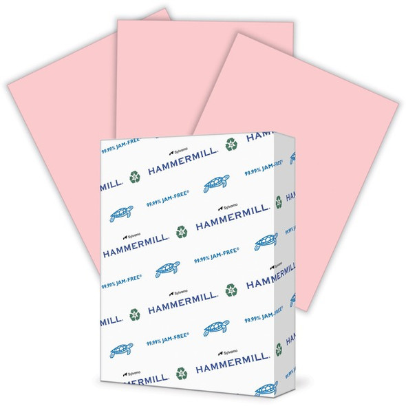 Hammermill Colors Recycled Copy Paper - Pink - Letter - 8 1/2" x 11" - 24 lb Basis Weight - Smooth - 500 / Ream - SFI - Jam-free, Acid-free - Pink