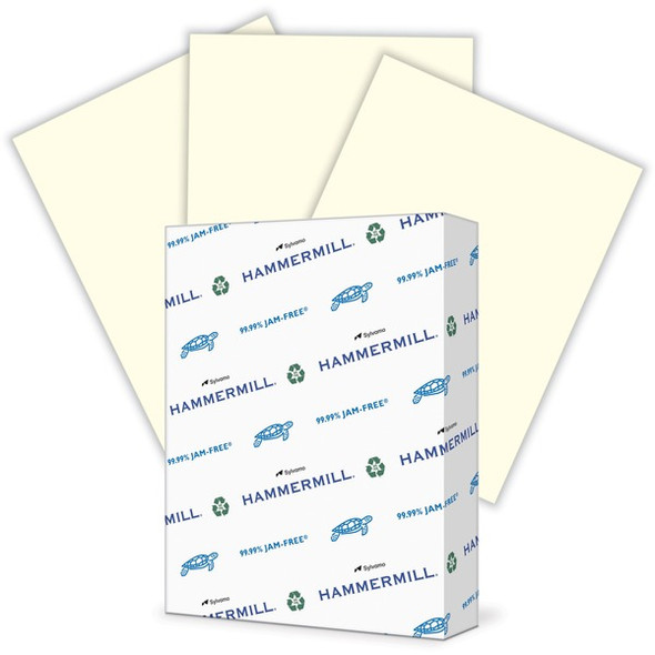 Hammermill Colors Recycled Copy Paper - Cream - Letter - 8 1/2" x 11" - 20 lb Basis Weight - Smooth - 500 / Ream - Sustainable Forestry Initiative (SFI) - Archival-safe, Acid-free, Jam-free - Cream