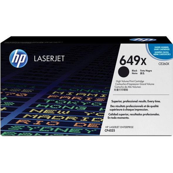 HP 649X (CE260X) Original Laser Toner Cartridge - Single Pack - Black - 1 Each - 17000 Pages