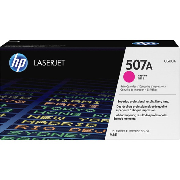 HP 507A (CE403A) Original Laser Toner Cartridge - Single Pack - Magenta - 1 Each - 6000 Pages