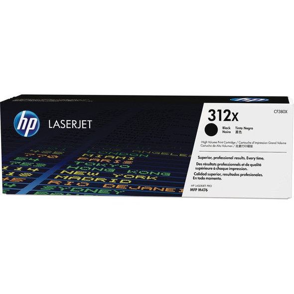 HP 312X (CF380X) Original Laser Toner Cartridge - Single Pack - Black - 1 Each - 4400 Pages