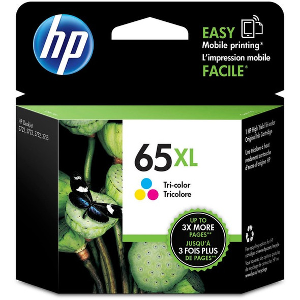 HP 65XL (N9K03AN) Original High Yield Inkjet Ink Cartridge - Tri-color - 1 Each - 300 Pages