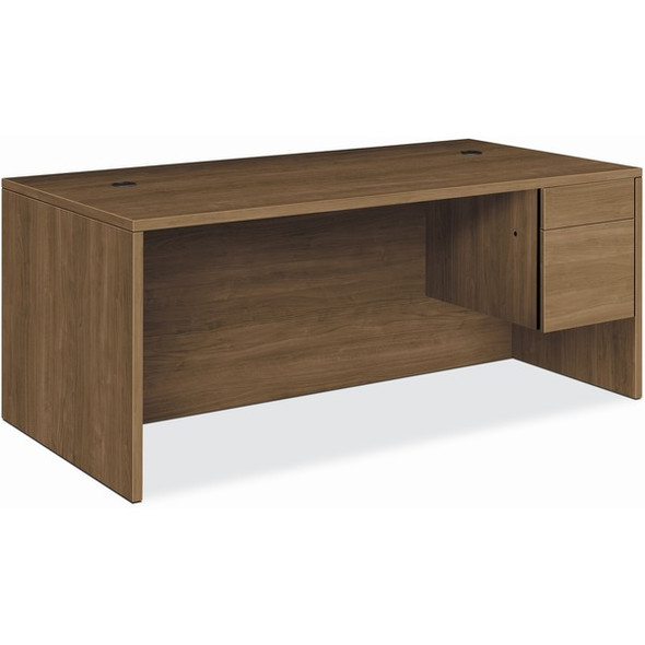 HON H10585R Pedestal Desk - 72" x 36"29.5" - 2 x Box, File Drawer(s)Right Side - Finish: Pinnacle, Laminate