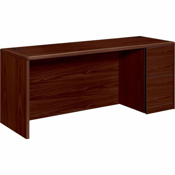 HON 10700 H10707R Pedestal Credenza - 72" x 24"29.5" - 2 x File Drawer(s)Right Side - Waterfall Edge - Finish: Mahogany