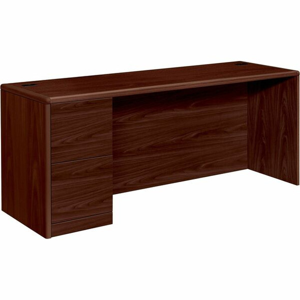HON 10700 H10708L Pedestal Credenza - 72" x 24"29.5" - 2 x File Drawer(s)Left Side - Waterfall Edge - Finish: Mahogany