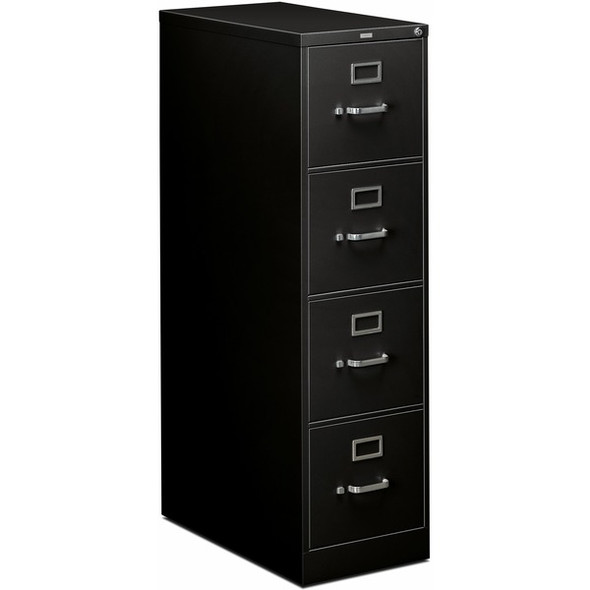 HON 310 H314 File Cabinet - 15" x 26.5"52" - 4 Drawer(s) - Finish: Black