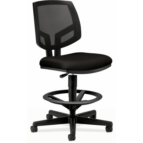 HON Volt Sitting Stool - Black Fabric Seat - Black Mesh Back - Black Frame - Black